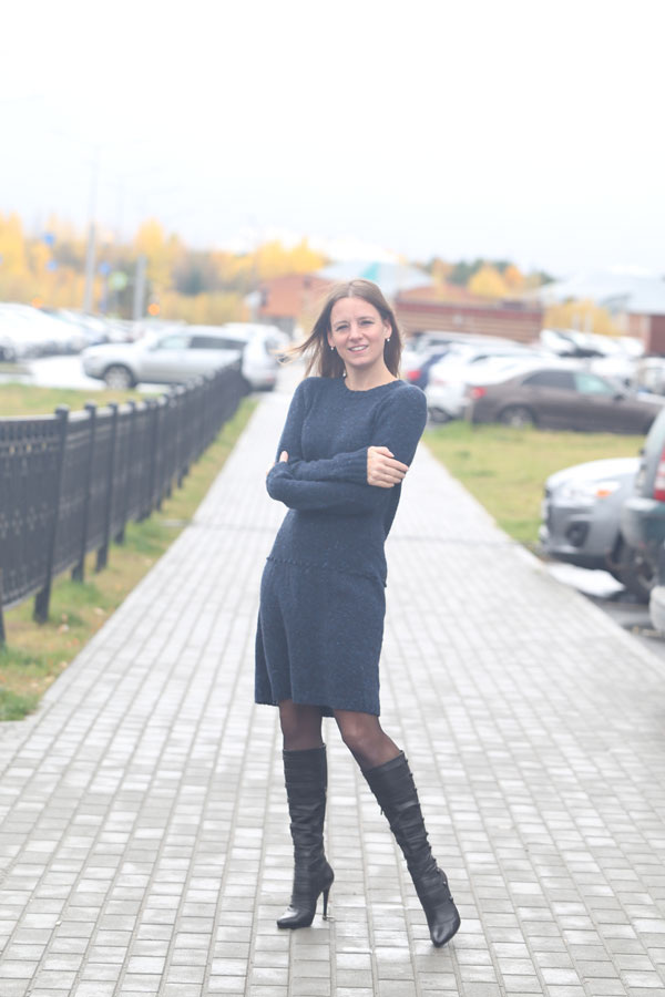 Шерстяное платье из твида Donegal Tweed Soft (100% мериносовая шерсть, Ирландия)