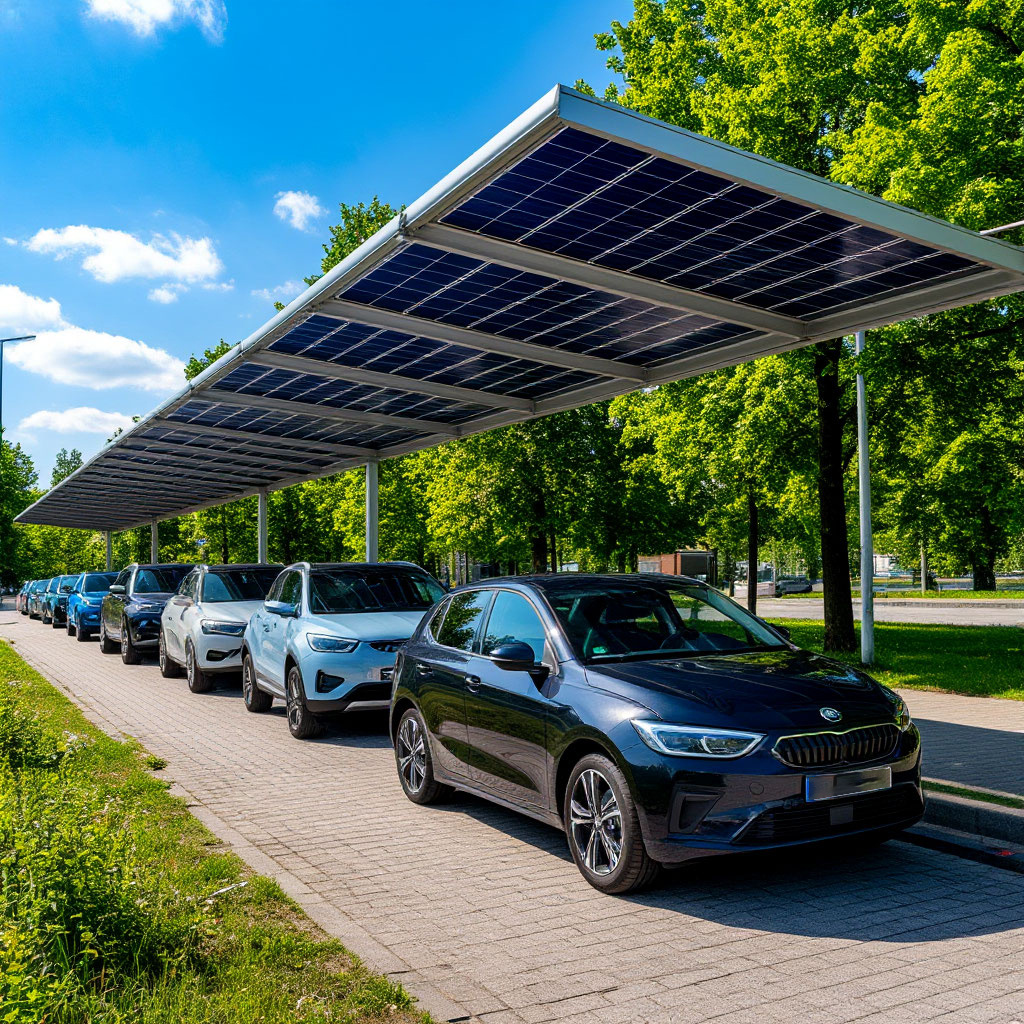 Навес из солнечных панелей