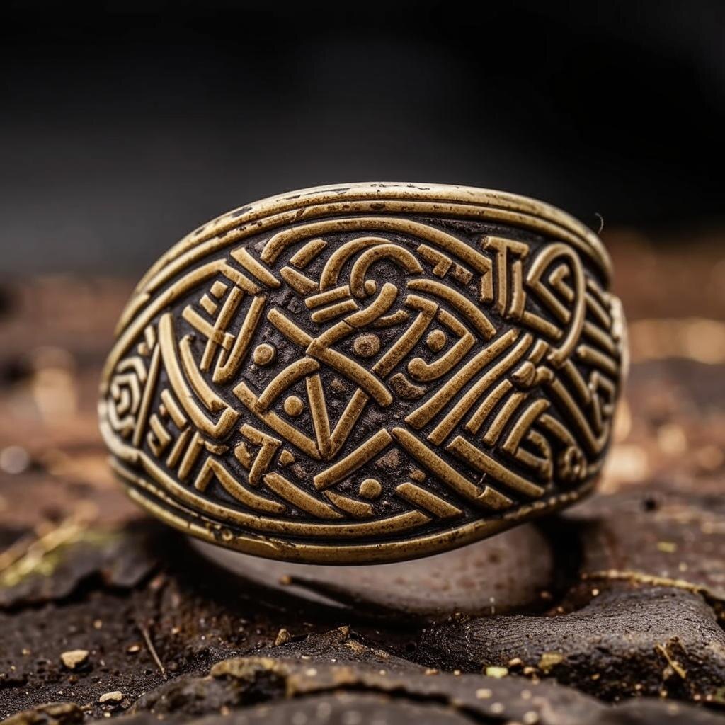 Детали узоров и символов на кольце намекают на его возможное ритуальное предназначение, что придаёт находке особую значимость.