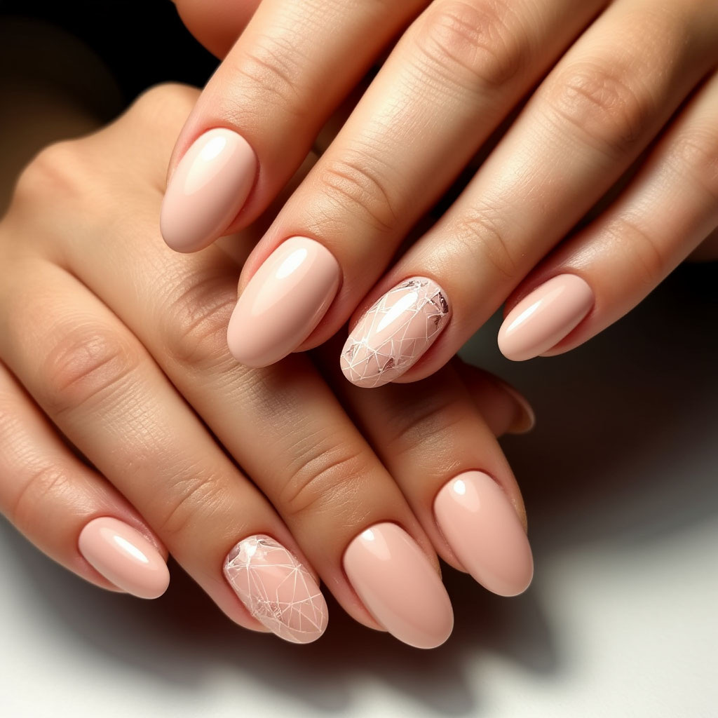 Гладкий нюдовый маникюр