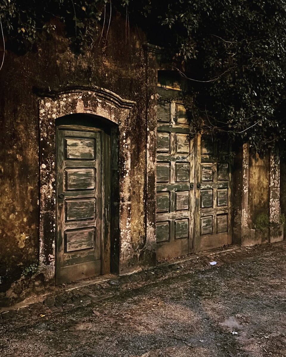 Потертые временем двери заброшенного особняка