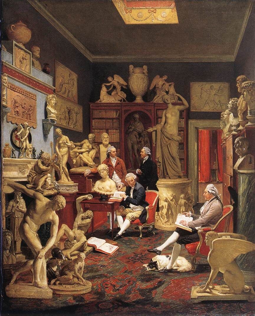 Чарльз Таунли в своей галерее скульптур, 1782 г.