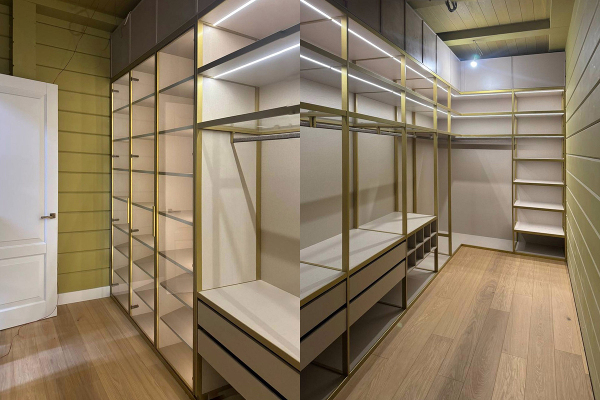 Встроенная мебель для гардеробной комнаты