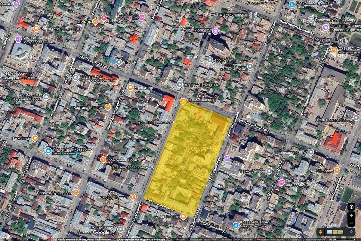 Квартал №63 на карте современной Самары