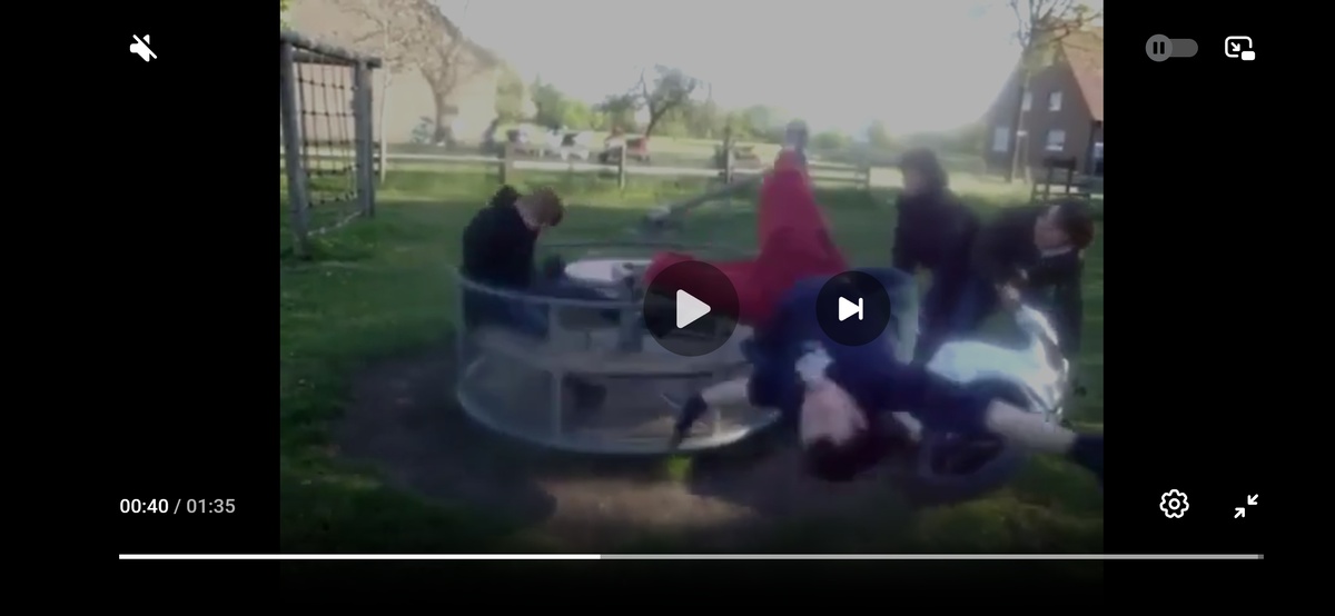 Горизонтальный полет "испытателя" раскрученного на карусели колесом мопеда со скоростью 20-40 км/ч. Если бы карусель стояла боком, подъемная сила действовала бы вверх, отправив нашего героя в стратосферу.