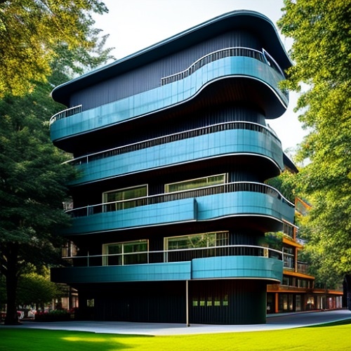 Современное здание с необычной архитектурой