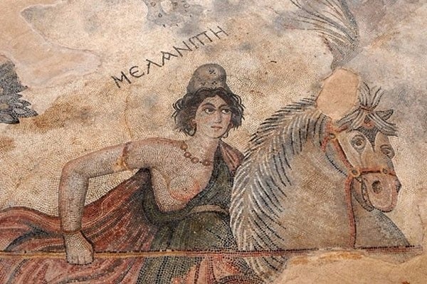 Мозаика с амазонкой Меланиппой. Изображение из открытых источников 