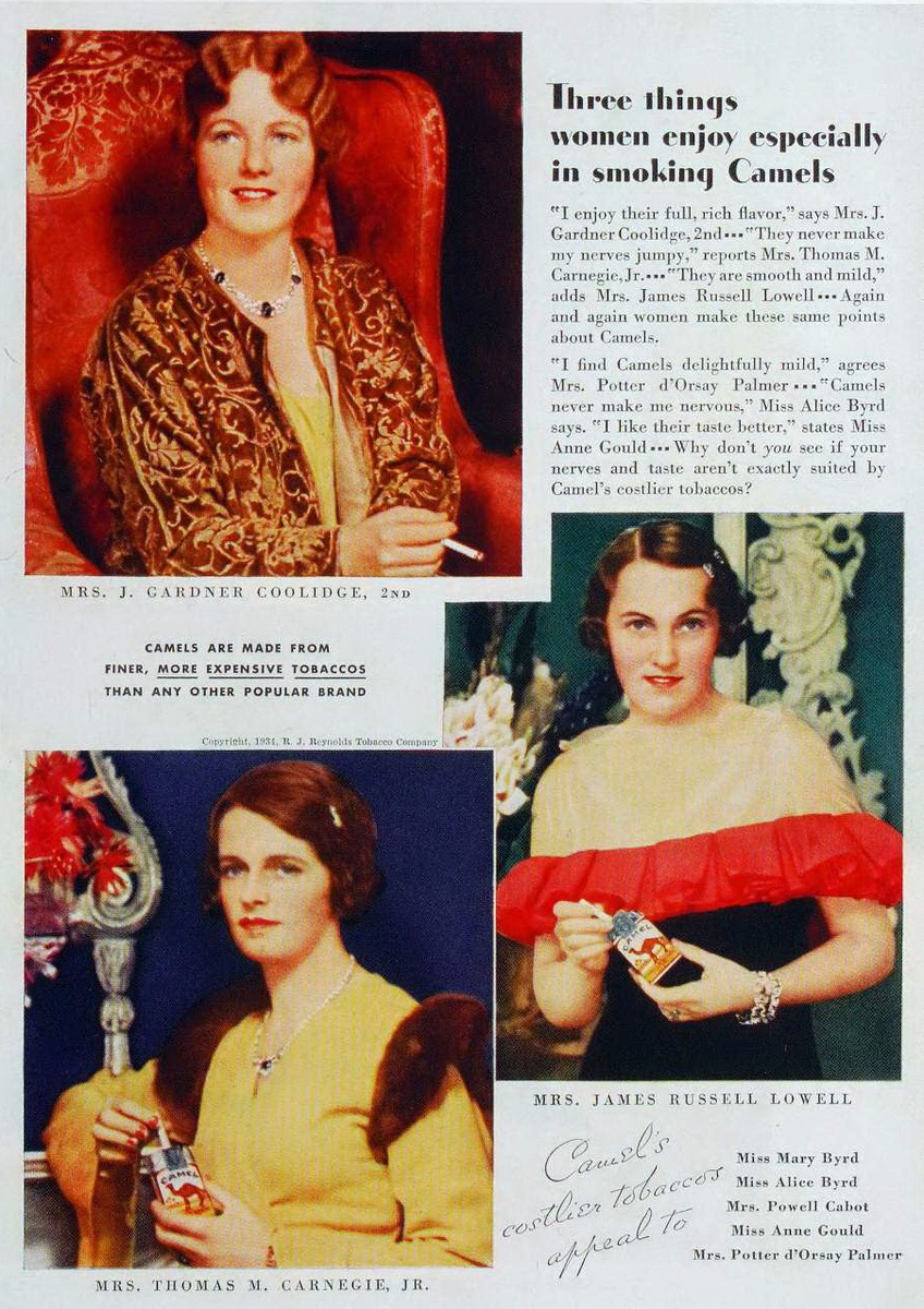 Реклама сигарет Camel, 1934 год