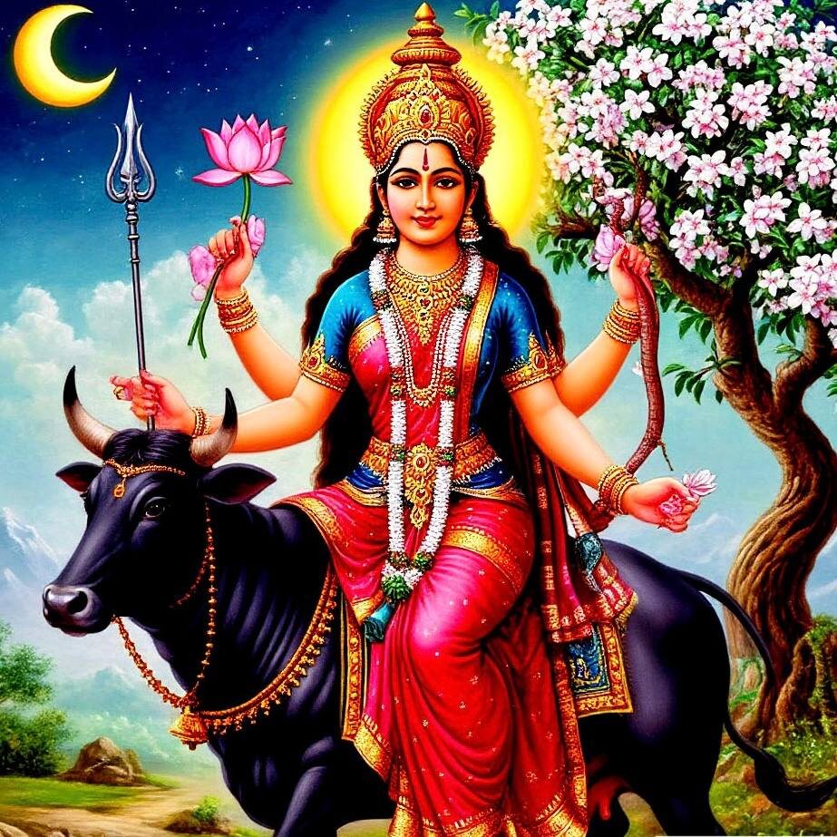 Богиня Дурге Деви Шайлапутри Дочь гор