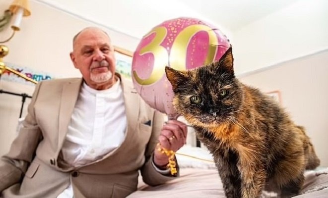    Кошка-долгожительница Милли недавно отметила 30-й день рождения