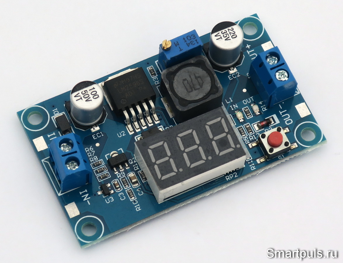 Понижающий DC-DC преобразователь со встроенным вольтметром - тест и обзор