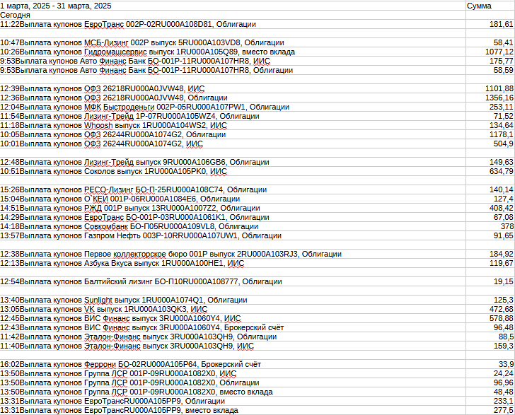 выплаты часть 1