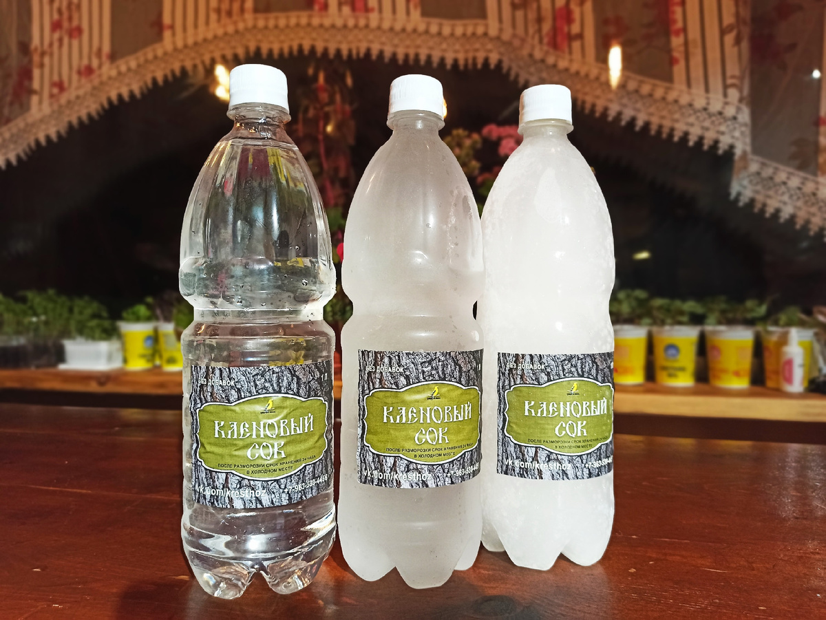 Наш кленовый сок с новой этикеткой
