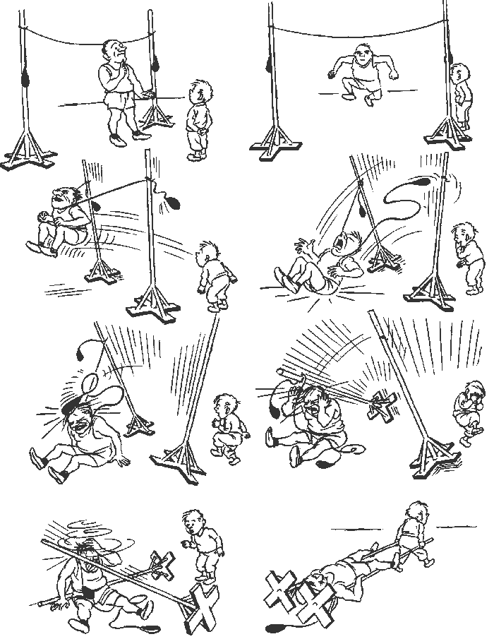 МИНИ-КОМИКС ОТ ХУДОЖНИКА-КАРИКАТУРИСТА ХЕРЛУФА БИДСТРУПА " ПРЫЖКИ В ВЫСОТУ "