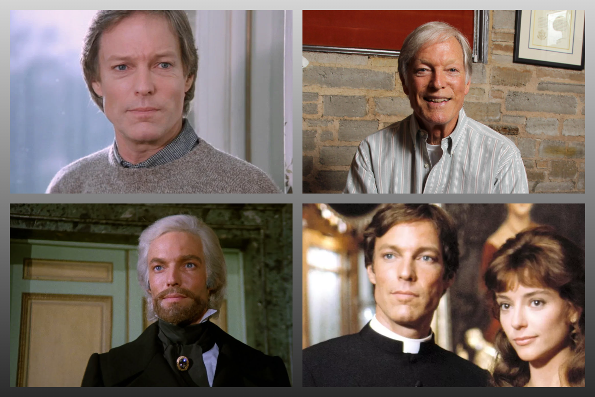 Кадры из фильмов "Идентификация Борна", "Граф Монте Кристо" и "Поющие в терновнике" в главной роли - Ричард Чемберлен.