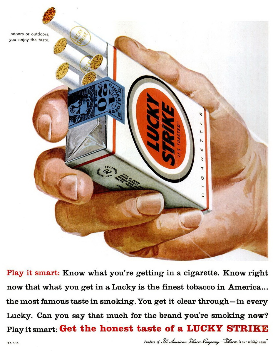 Реклама сигарет Lucky Strike, 1959 год