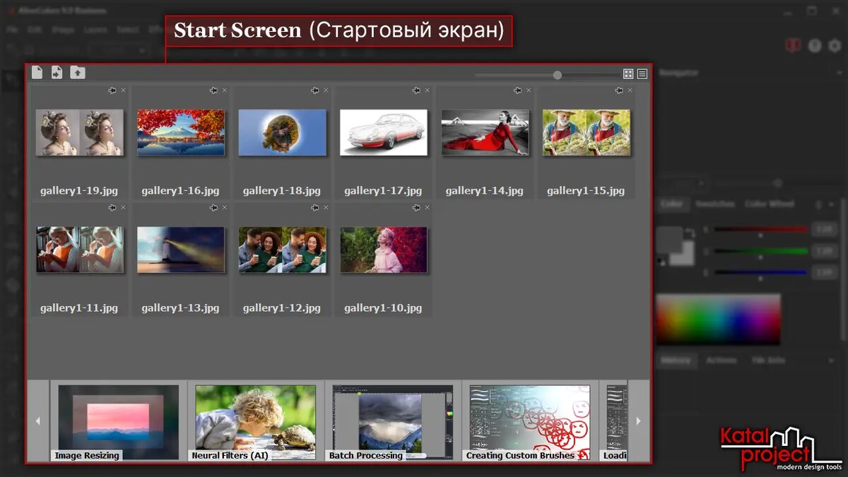 Стартовый экран AliveColors