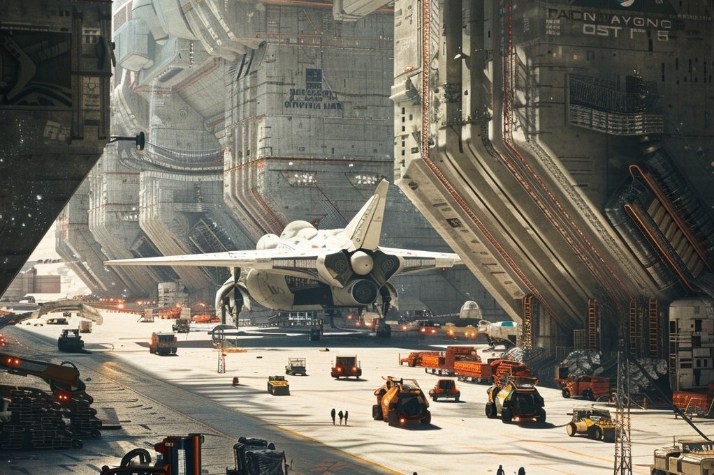 Космопорт. Сгенерировано по описанию из главы