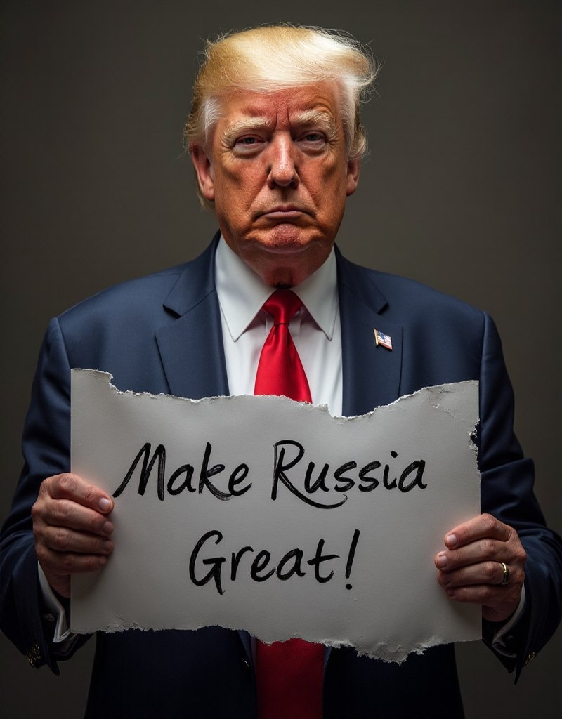 Трамп с табличкой