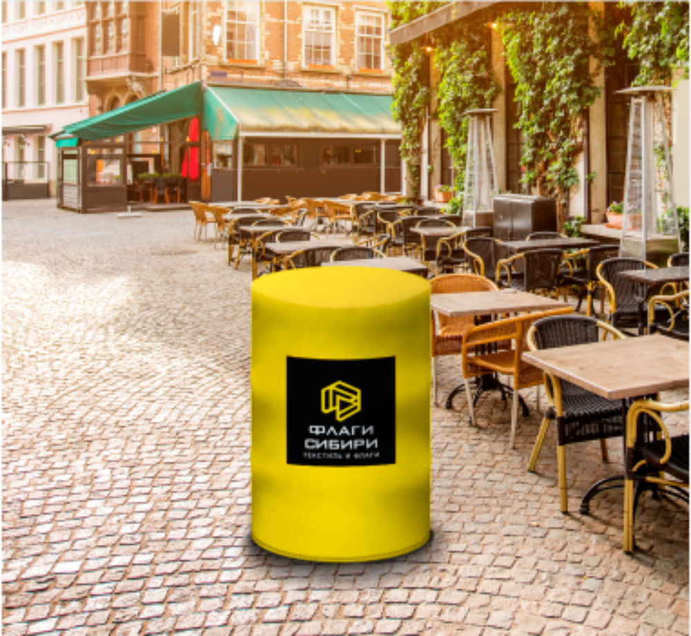 Скатерть-чехол для стола-бочки с логотипом