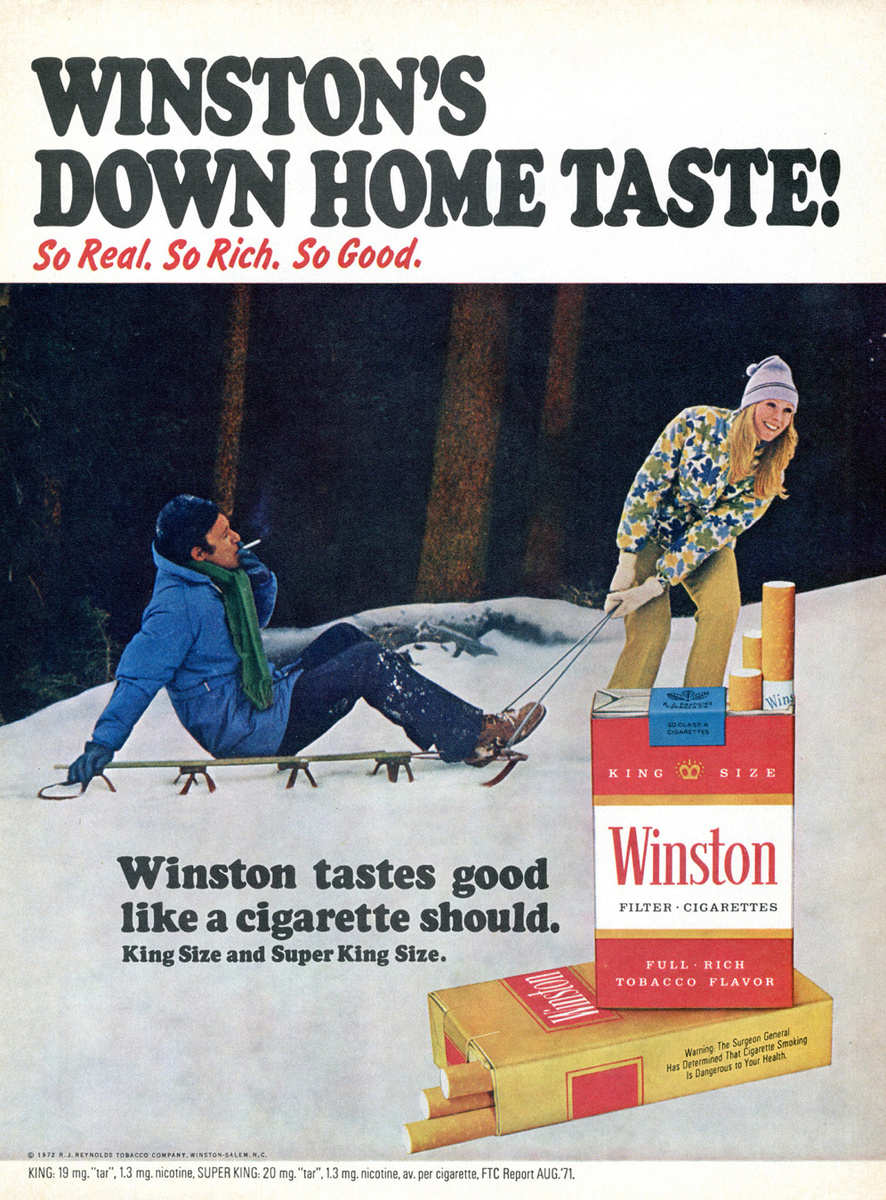 Реклама сигарет Winston, 1971 год