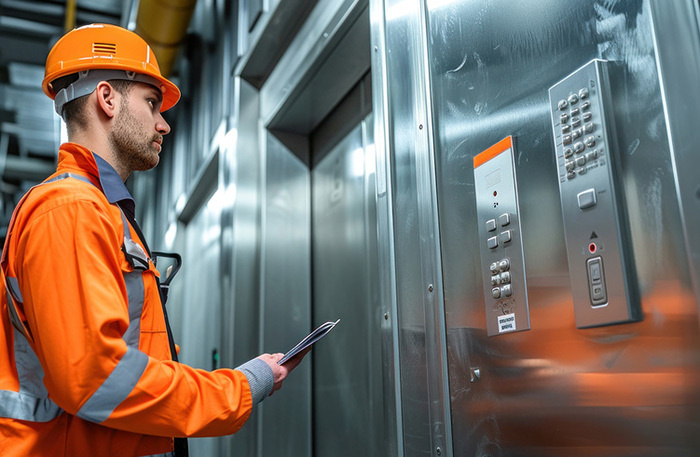    Обслуживание лифтового оборудования в многоквартирном доме. Фото: Юрий Поздников/Фотобанк Лори