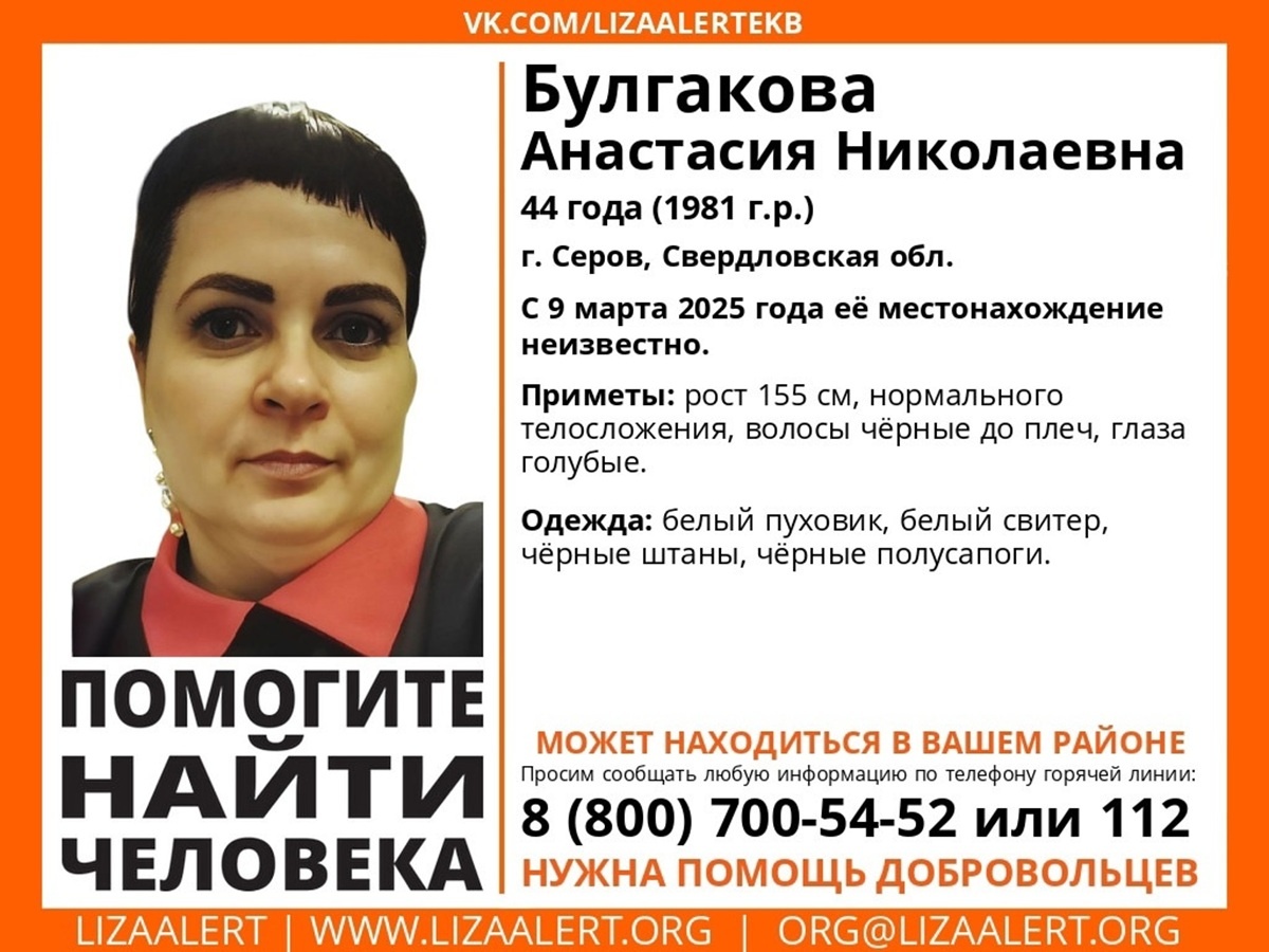 Фото: поисковый отряд «Лиза Алерт» Свердловской области  📷
