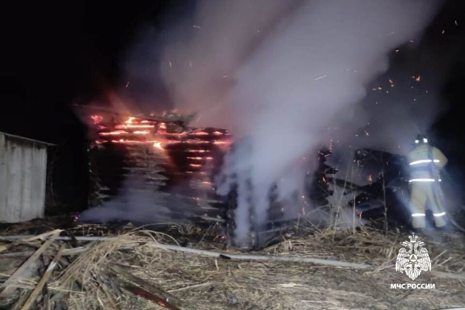    Пожар в селе Владимировка Усть-Канского района. Источник: ГУ МЧС России по Республике Алтай