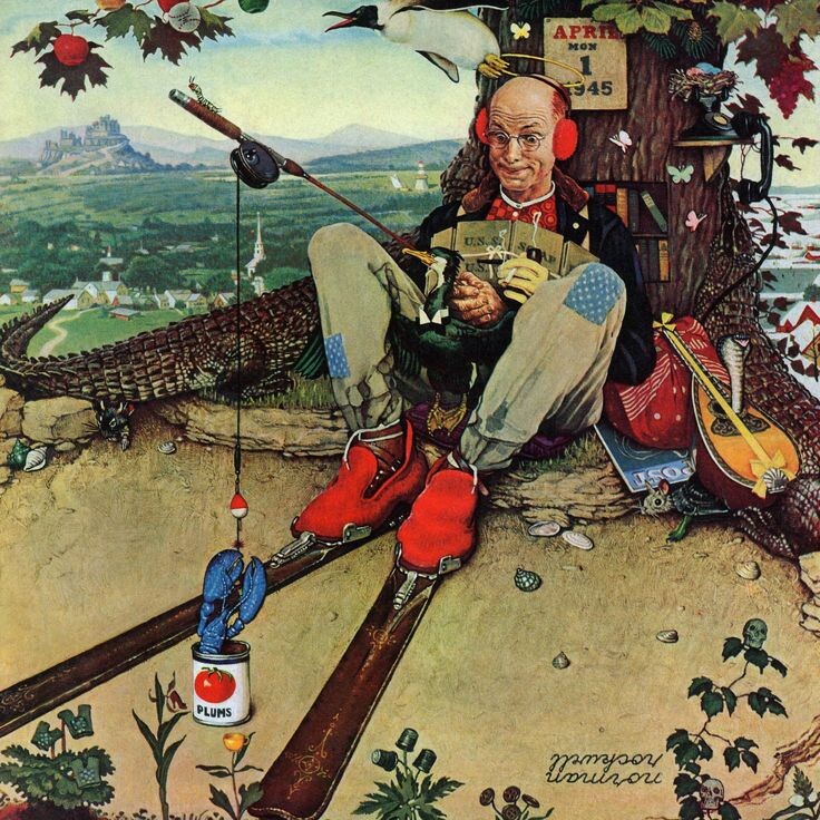 Норман Роквелл «День смеха: Рыбалка», 1945 год