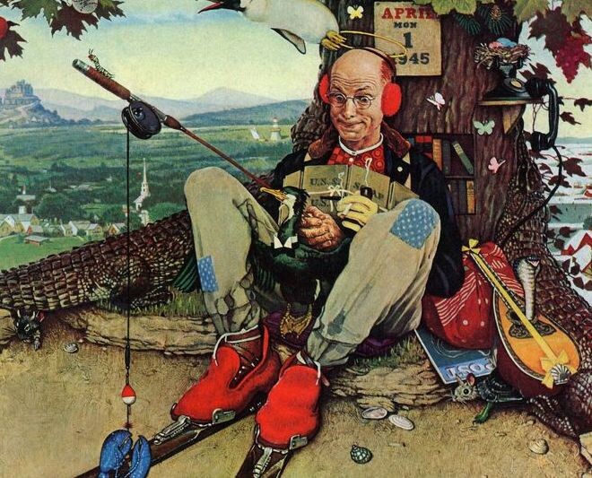 Норман Роквелл «День смеха: Рыбалка», фрагмент