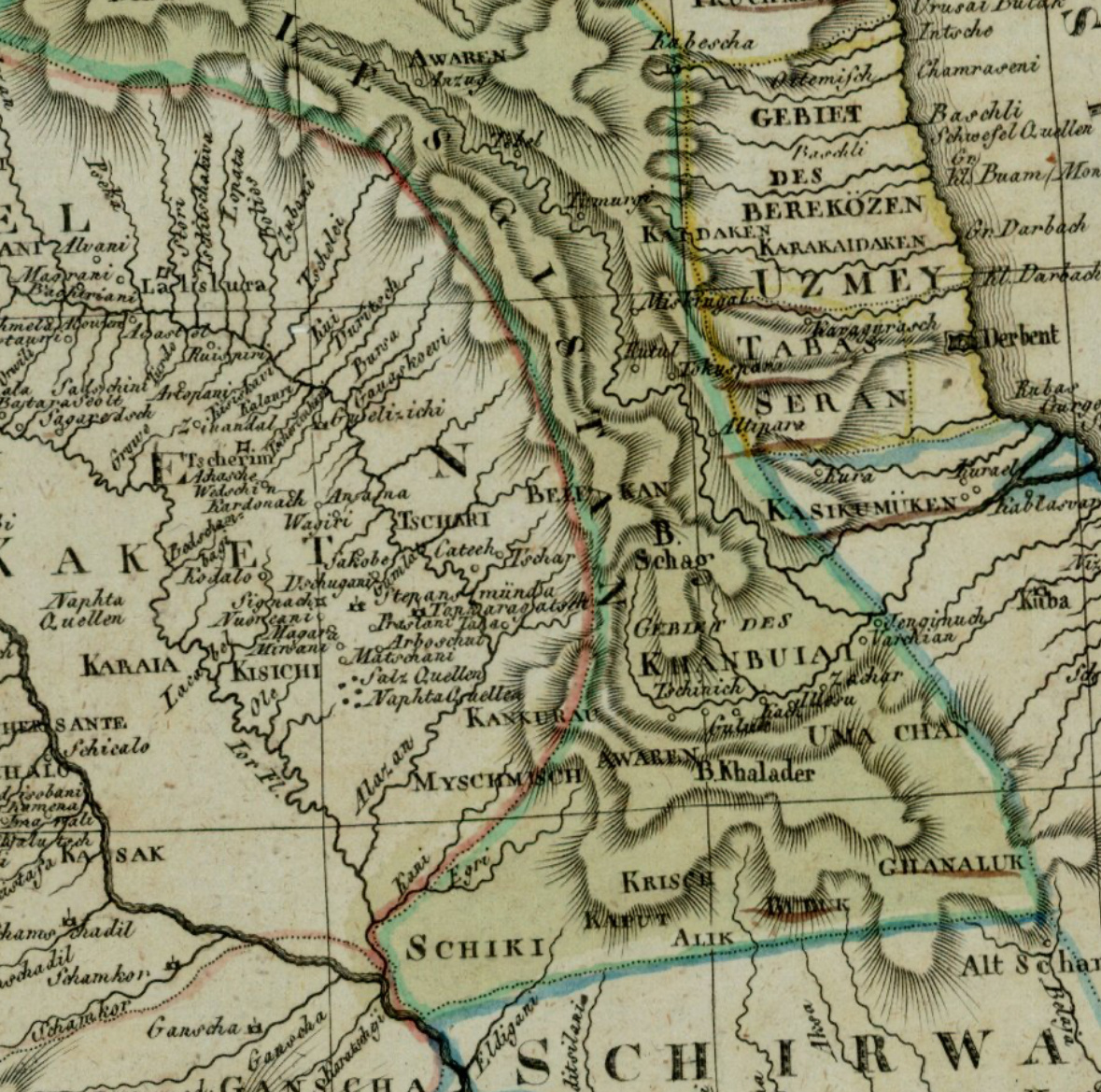 Iohann Matthias Christoph Reinecke
TitleCharte der Laender am Caucasus nach den besten vorhandenen Charten, Reisen, und astronomischen Ortsbestimmungen gezeichnet von I.C.M. Reinecke . . . 1802