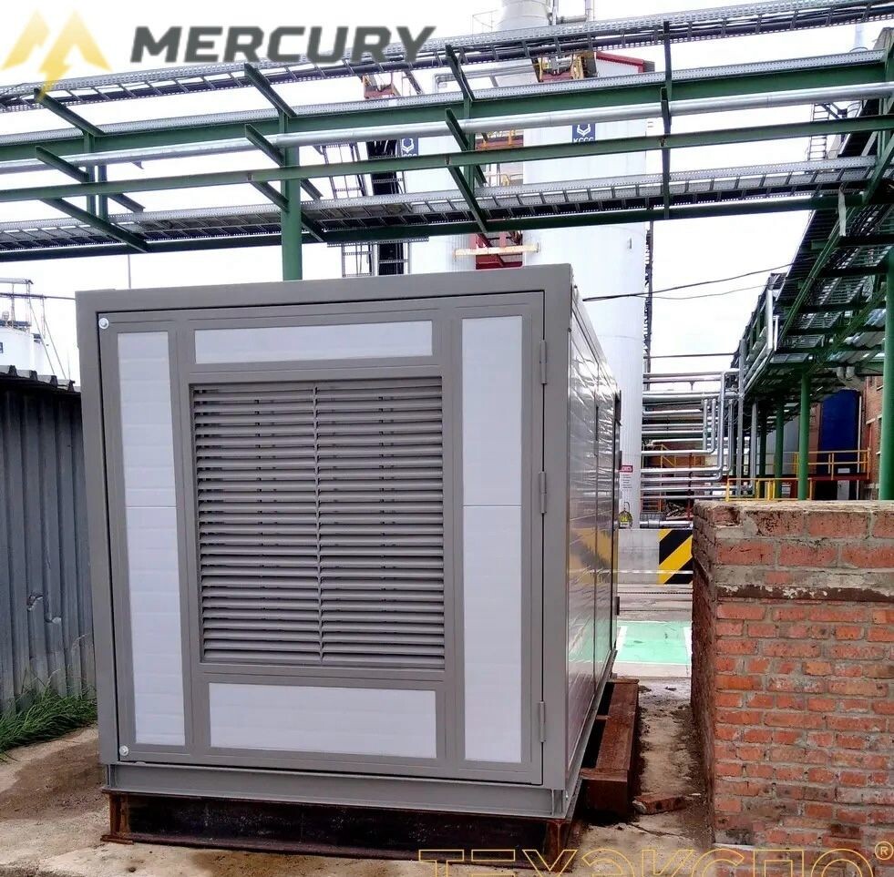 Cummins 400 кВт в контейнере на территории рыбного завода