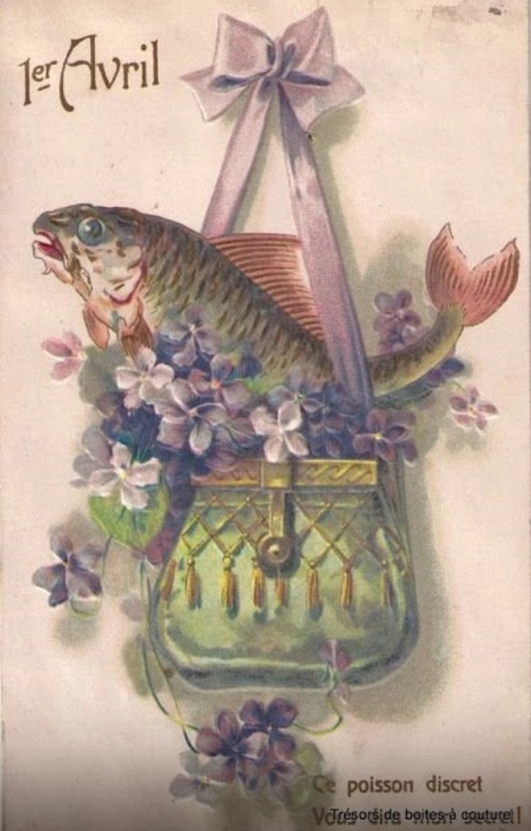 Французская первоапрельская открытка.