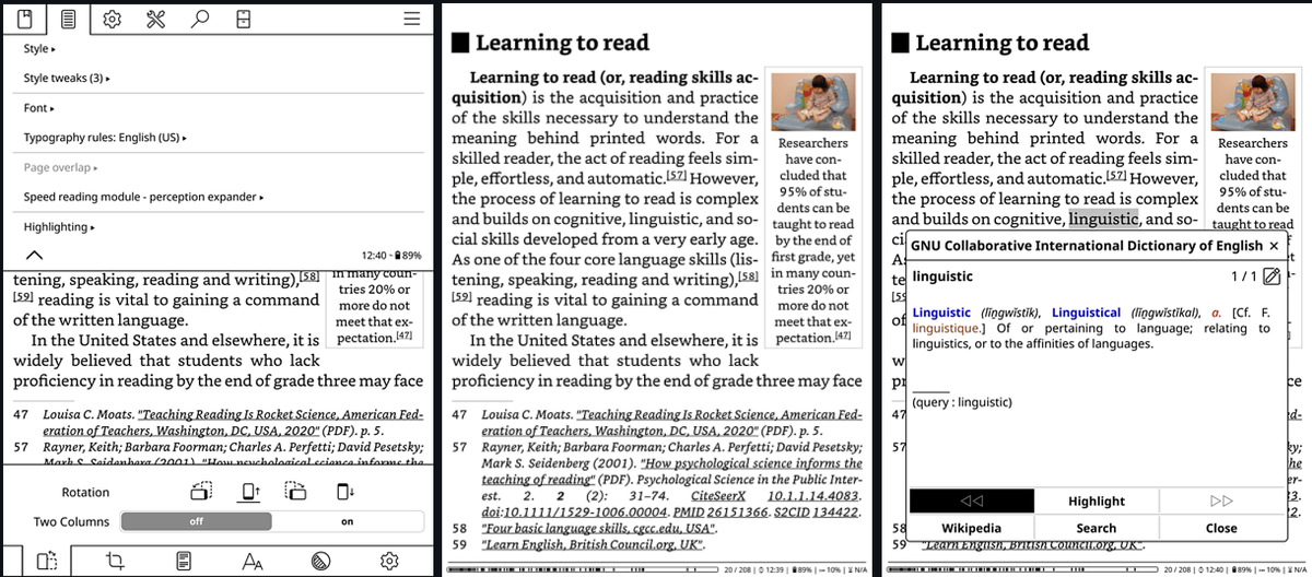 Интерфейс программы. Источник: https://github.com/koreader/koreader