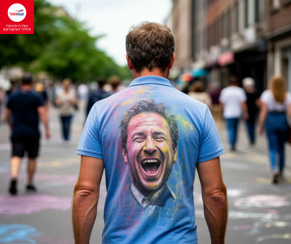 Картинка создана при помощи ИИ. Веселые путешествия на День смеха.