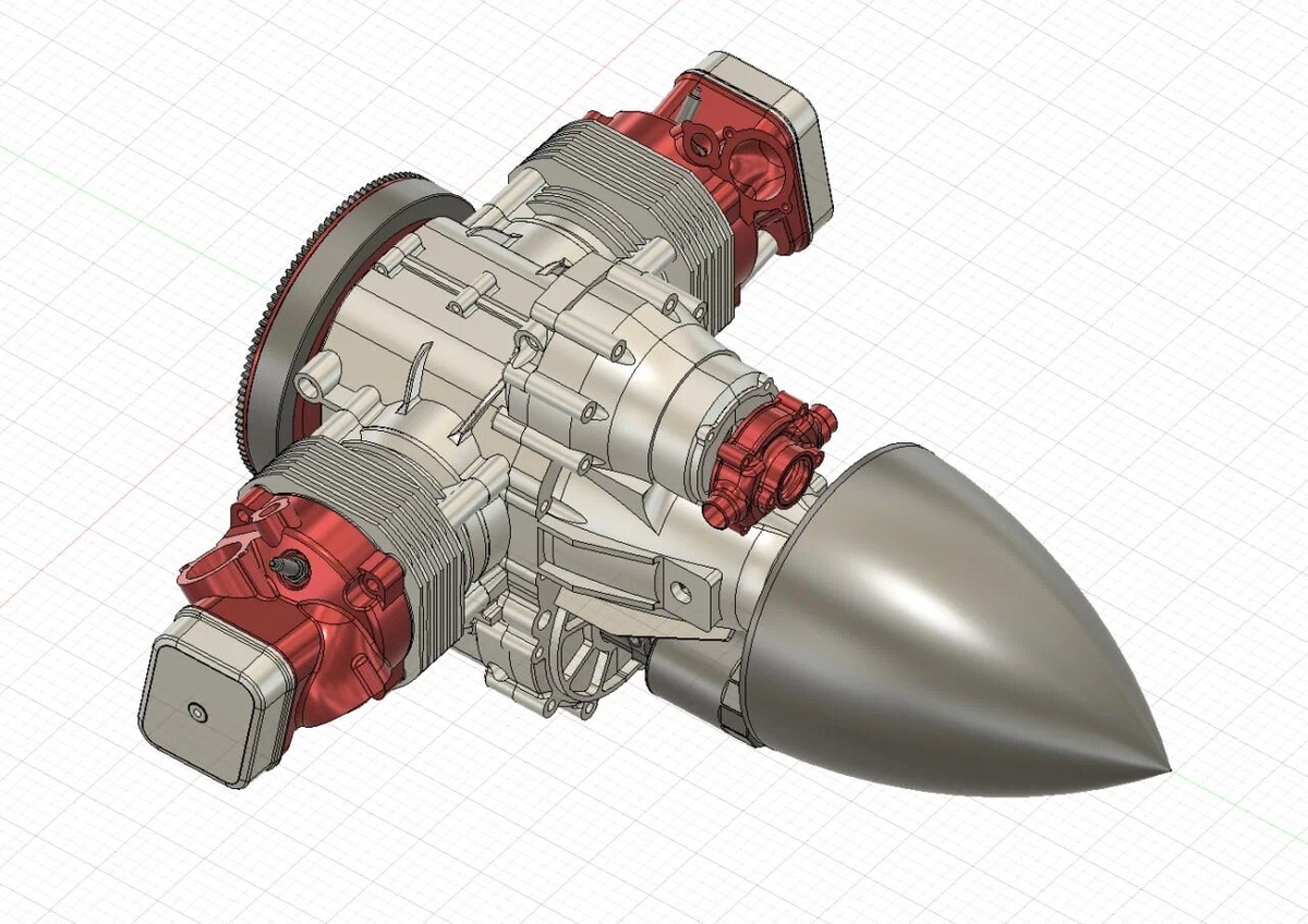  3D модель протитипа авиадвигателя
