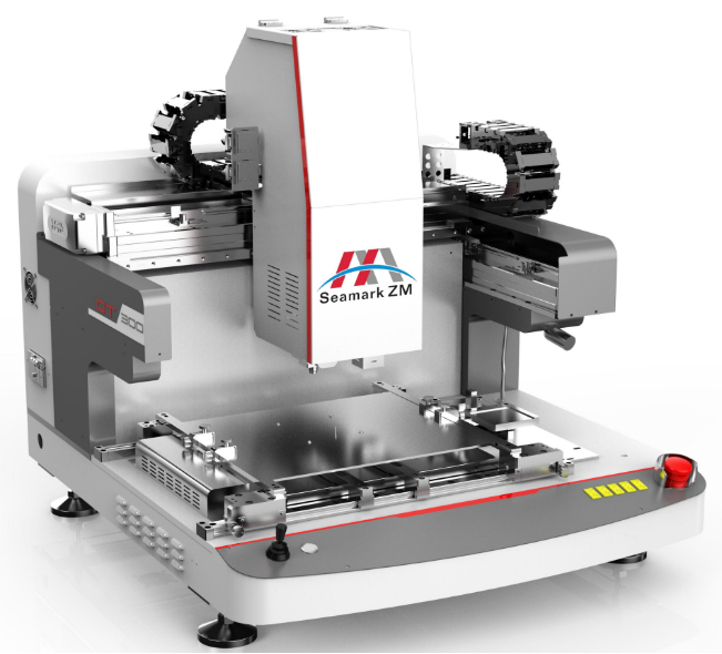 Многофункциональная настольная паяльная станция, которая объединяет в себе функции демонтажа компонентов, удаление припоя, визуальное позиционирование компонента с помощью камеры и пайку. 

Основные особенности:
- вакуумная головка с регулировкой высоты обеспечивает бесконтактное удаление припоя, предотвращая повреждение компонентов и платы;
- настройка маршрута удаления припоя с помощью импорта CAD-данных или камеры;
- инфракрасная зона нагрева с системой контроля температуры с обратной связью;
- сохранение индивидуальных программ для разных изделий.
