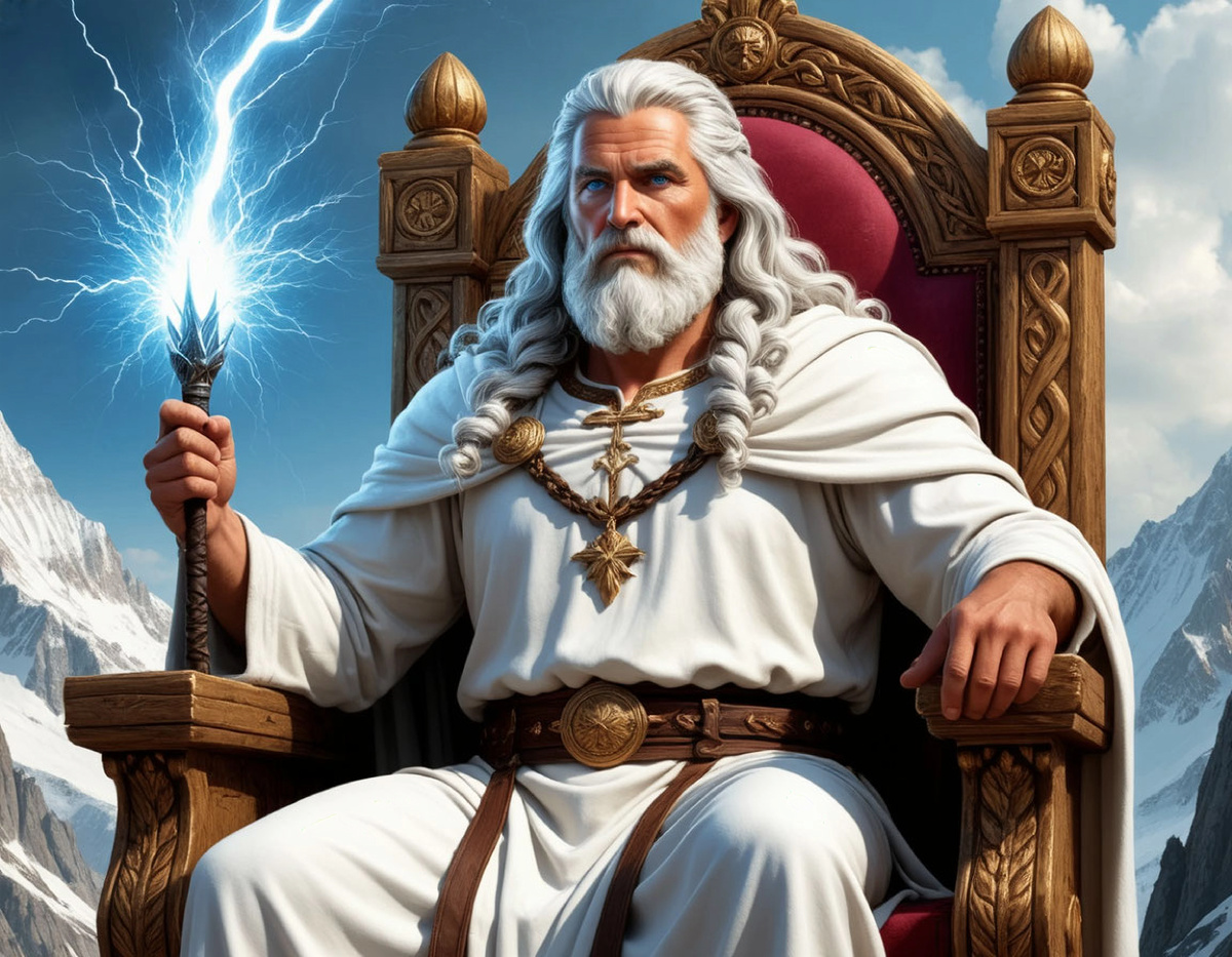 Старший древнегреческий бог Зевс по версии нейросети