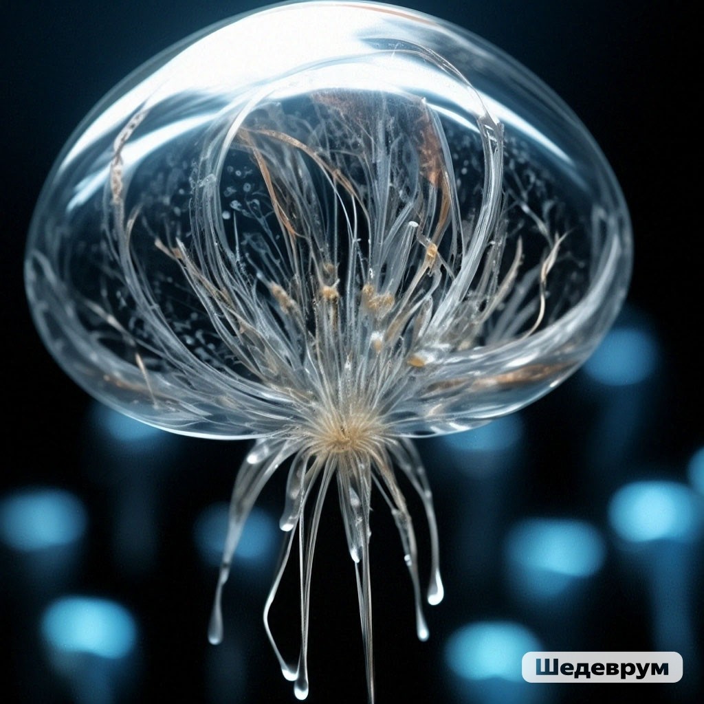 Изображение сгенерировано в нейросети Шедеврум - медузы