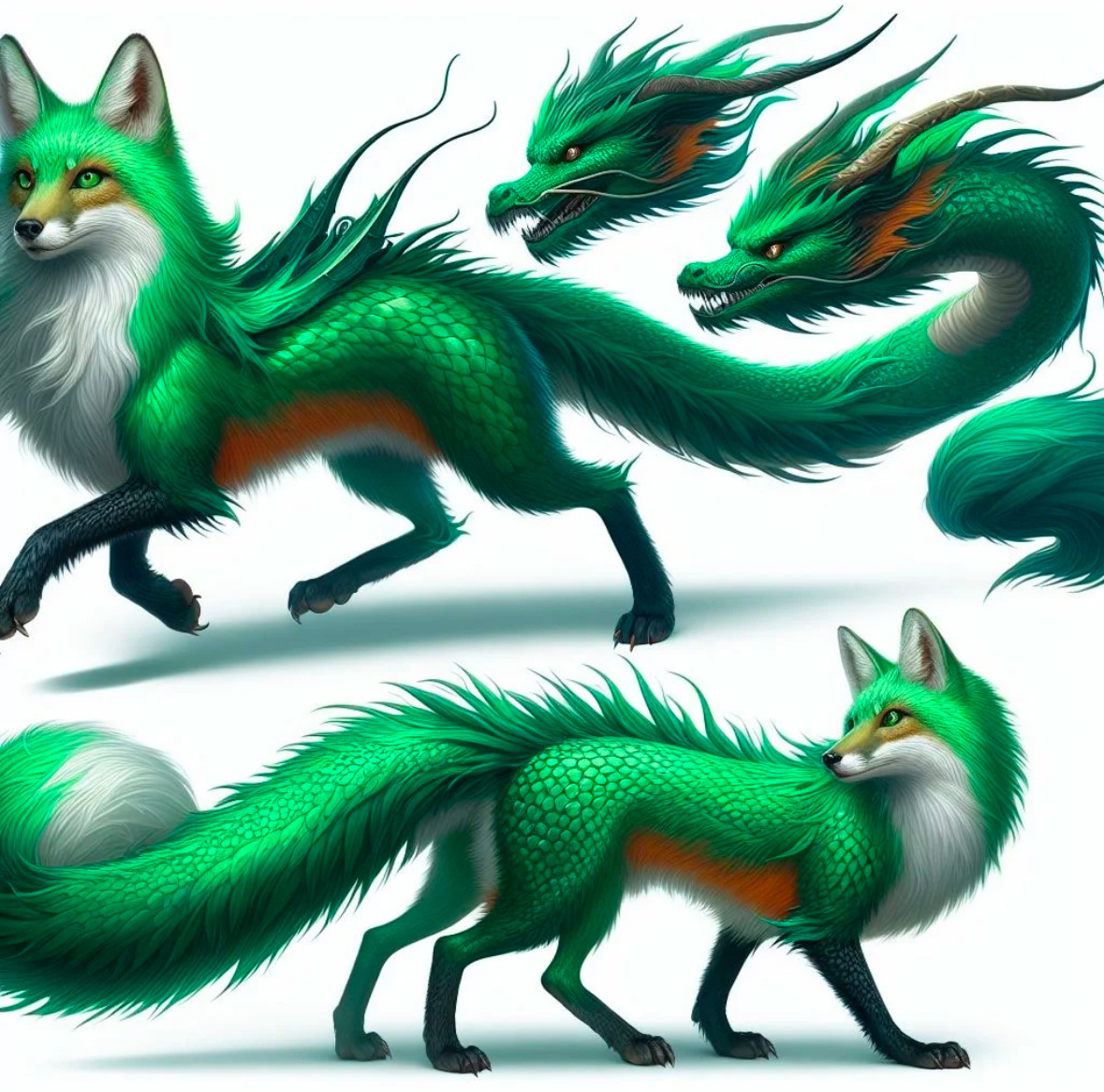 Лиса дракон . Личная работа автора 