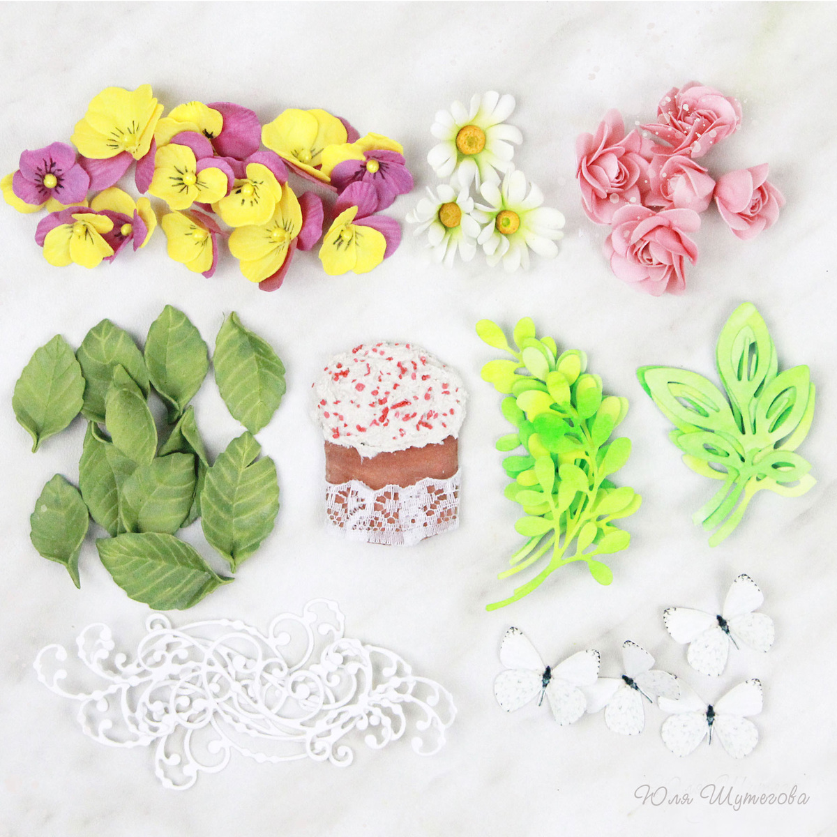 Декоративные элементы для оформления пасхальной открытки