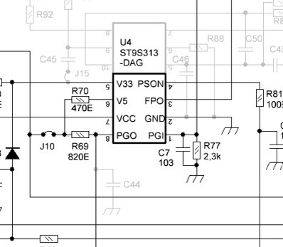 супервизор ST9S313-DAG в схеме