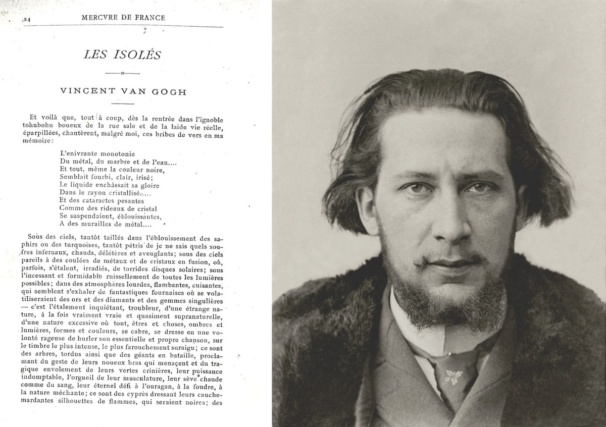 Алберт Орье: Les isolés, статья, восхваляющая Винсента Ван Гога, Mercure de France, январь 1890 г.