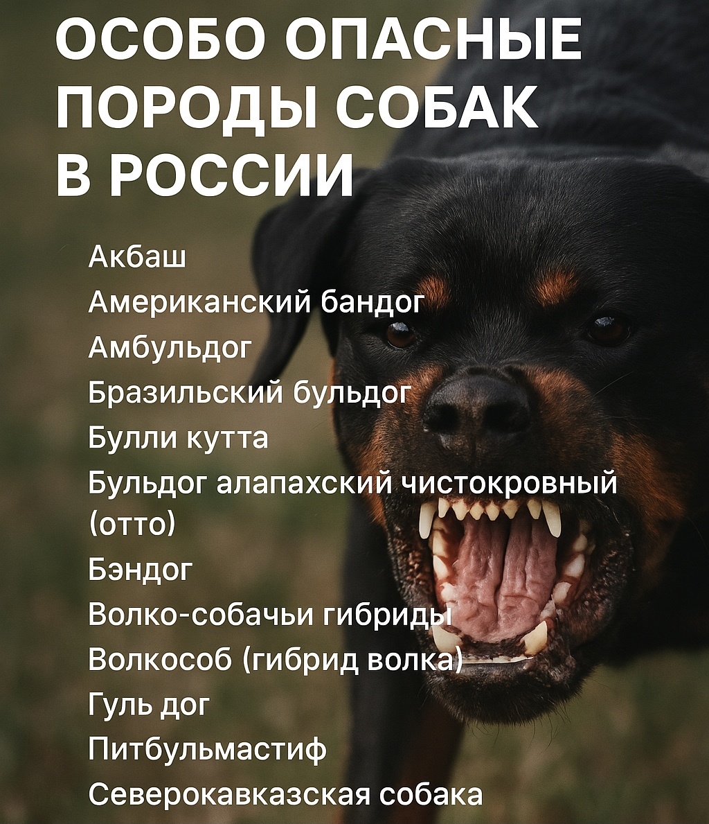 Особо опасные породы собак в РФ