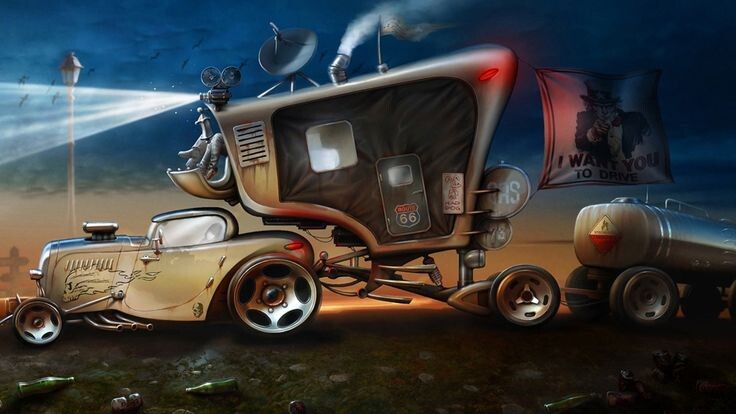 Была глубокая ночь. Я возвращался с работы (да-да, даже волшебные автомобили позволяют хозяевам трудиться), и вдруг Автоша сказал:

— Вася, нам нужно свернуть на старую промзону.

— Зачем? Там же темно, страшно и, скорее всего, разбитая дорога! — засомневался я.

— Там есть кое-что интересное, — загадочно ответил Автоша.

Ну, я ему доверял, поэтому свернул.

И вот мы едем по заброшенным улицам, фонари горят через один, асфальт местами отсутствует… И вдруг — бац! — перед нами возникает… другой волшебный автомобиль!