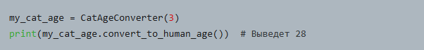 Создание экземпляра класса CatAgeConverter и вызов метода convert_to_human_age