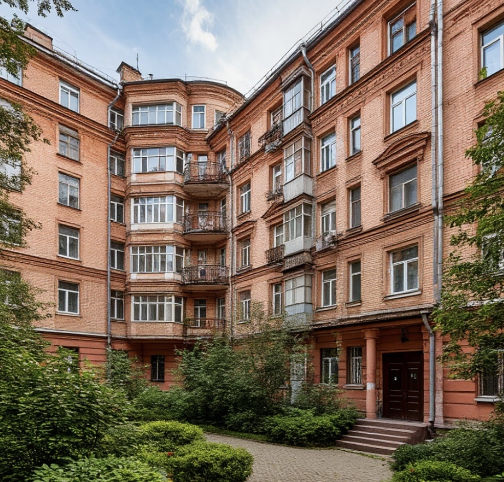 Нормальных фотографий моего двора при мне нет, так что вот шедевр от Шедеврума