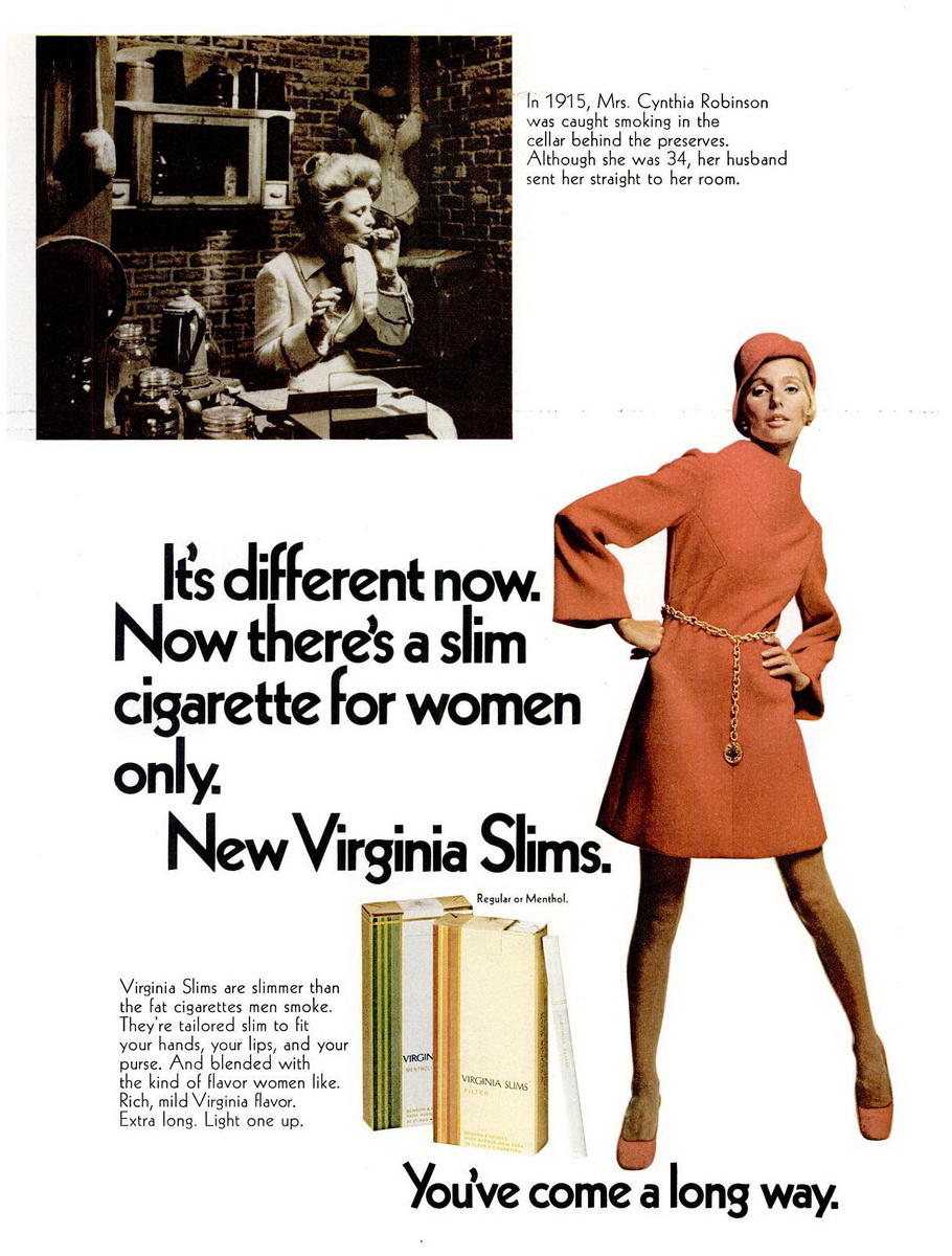 Реклама сигарет Virginia Slims, 1968 год