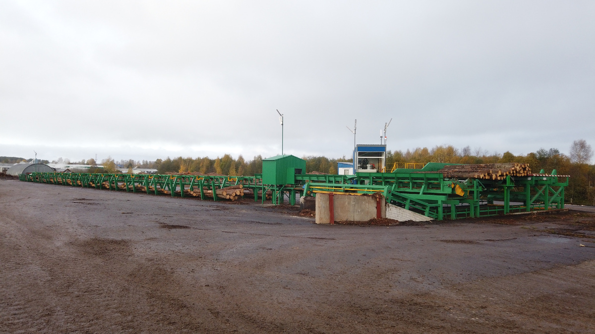 Линия сортировки бревен в АО "Белый Ручей"