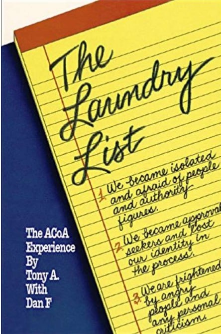          2014 год. Тони А., Дэн Ф. «Список характерных особенностей. Опыт Взрослых Детей Алкоголиков».